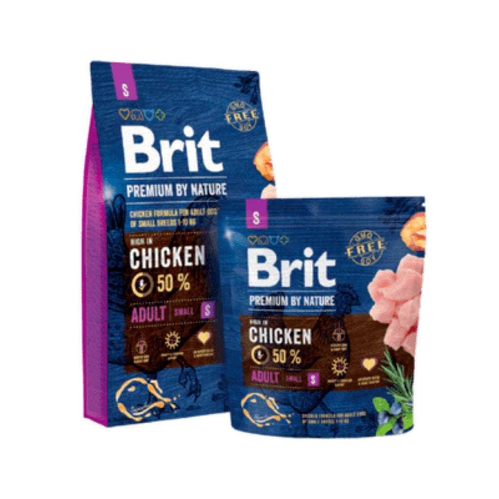 Brit Premium Adult S - суха храна за кучета от малки породи с прясно пилешко месо