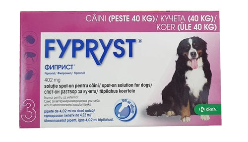 Fypryst Spot-on - Противопаразитни пипети за кучета от 40 и повече кг. - 3 броя в опаковка
