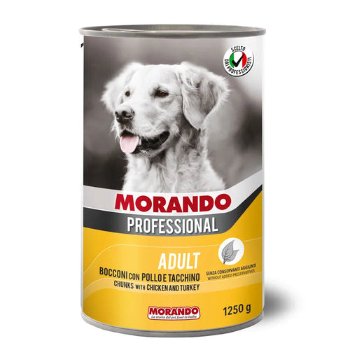 Morando professional - Консервирана храна за кучета с пиле и пуйка - 6 броя х 1.250 кг.