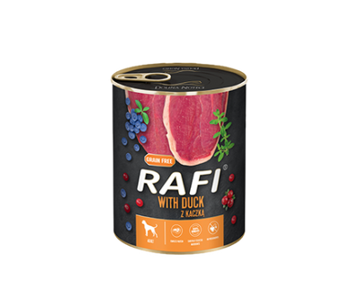 RAFI – консервирана храна за кучета с патешко месо – 6 броя x 800 гр.