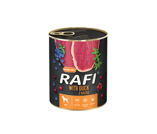 RAFI – консервирана храна за кучета с патешко месо – 6 броя x 800 гр.
