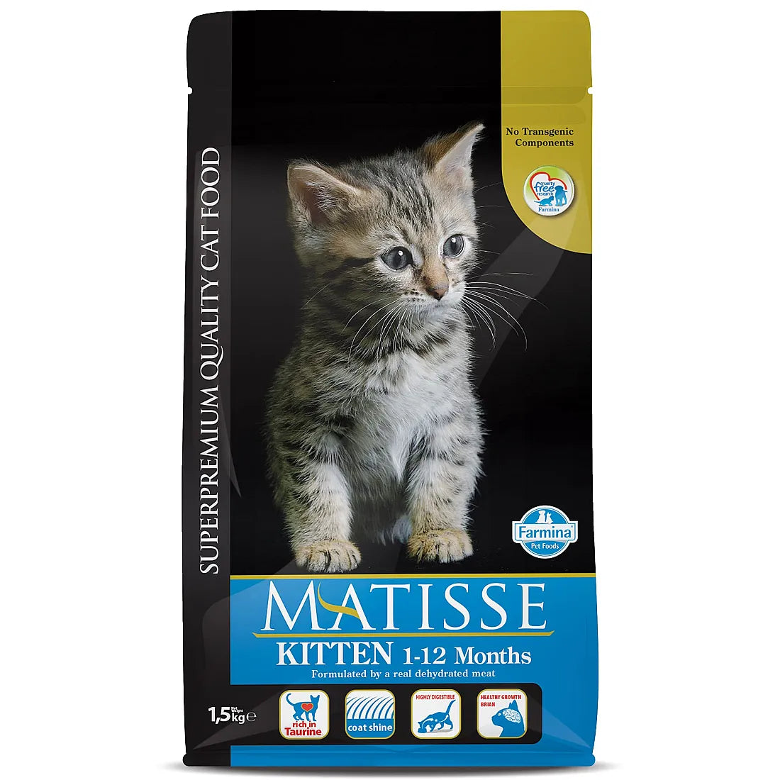 Farmina Matisse Kitten - суха храна за подрастваши котки в чували с пилешко месо, яйца, риба и ориз - 10 кг.