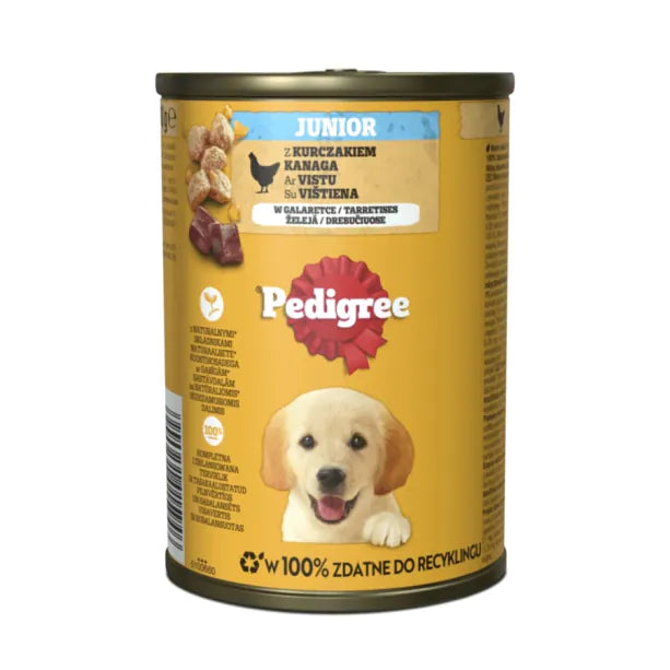 Pedigree - консервирана храна за подрастващи кучета с пиле - 6 броя x 400 гр.