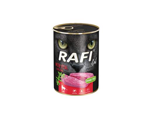 RAFI CAT VEAL - консервирана храна с телешко месо - 6 броя x 400 гр.