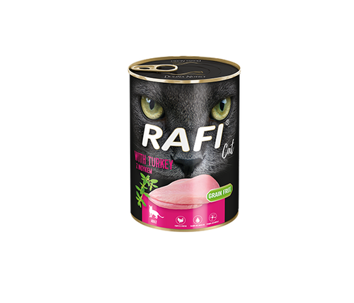 RAFI CAT TURKEY - консервирана храна с пуешко месо - 6 броя x 400 гр.