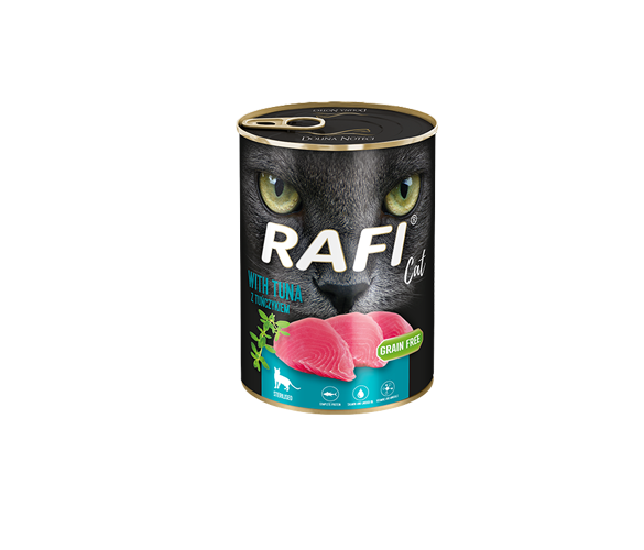 RAFI CAT TUNA - консервирана храна с риба тон за кастрирани котки - 6 броя x 400 гр.