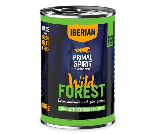 Primal Spirit Wild Forest - консерва за кучета със свинско и пуешко месо - 6 броя х 400 гр.