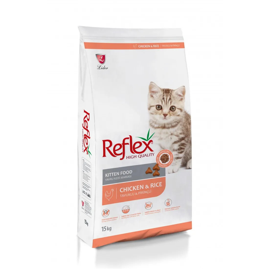 Reflex - Суха храна за подрастващи котки с пилешко месо - 15 кг.