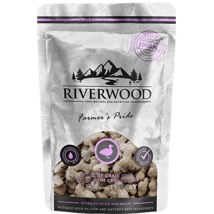 Riverwood - хрупкави лакомства за кучета с патица и пуйка - 200 гр.