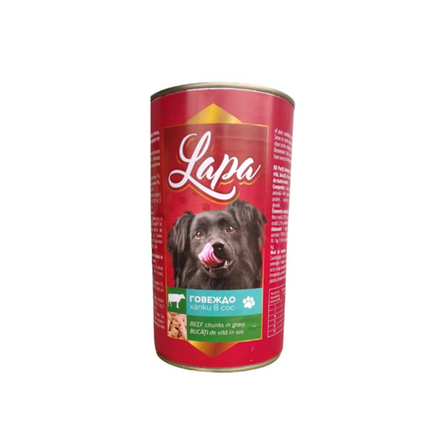Lapa - консервирана храна за кучета с говеждо - 6 броя x 1.250 кг.