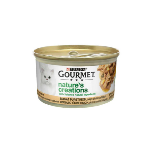Gourmet Nature's Creations - консервирана храна за котки с пуйка и спанак - 6 броя х 85 гр.