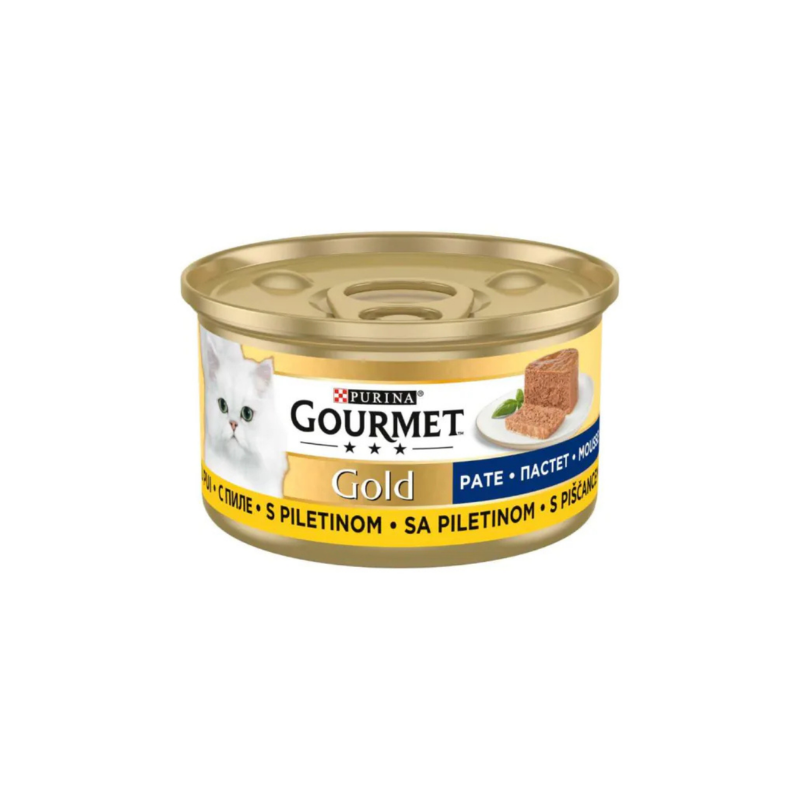 Gourmet Gold - консервирана храна за котки с пиле - 6 броя х 85 гр.