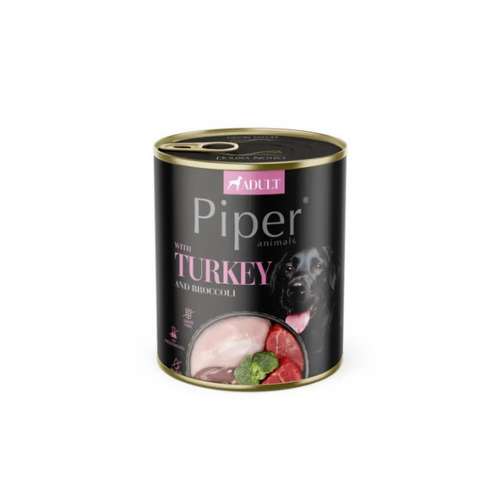 Piper Adult - консервирана храна за кучета с пуйка и броколи - 6 броя х 400 гр.
