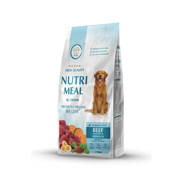 NutriMeal - суха храна за кучета от средни и едри породи с телешко - 10 кг.