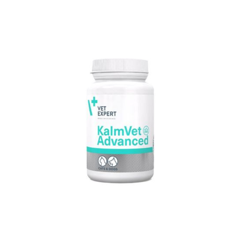 Vet Expert KalmVet Advanced Twist off - Хранителна добавка, която намалява симптомите на стрес при кучета и котки - 60 капсули