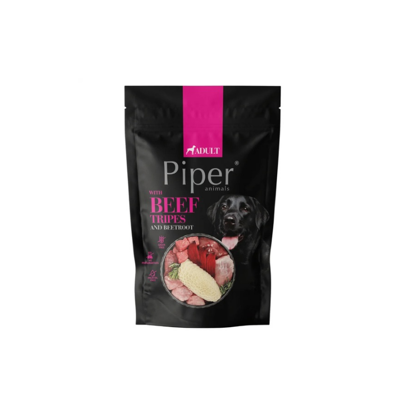 Piper Adult - пауч за кучета с говеждо шкембе и цвекло - 6 броя х 500 гр.