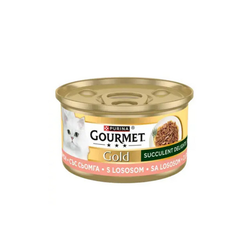 Gourmet Gold - консервирана храна за котки със сьомга - 6 броя х 85 гр.