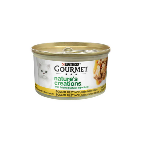 Gourmet Nature's Creations - консервирана храна за котки пиле със спанак и домати - 6 броя х 85 гр.