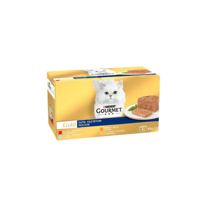 Gourmet Gold - консервирана храна за котки пастети асортимент - 6 броя х 4х85 гр.