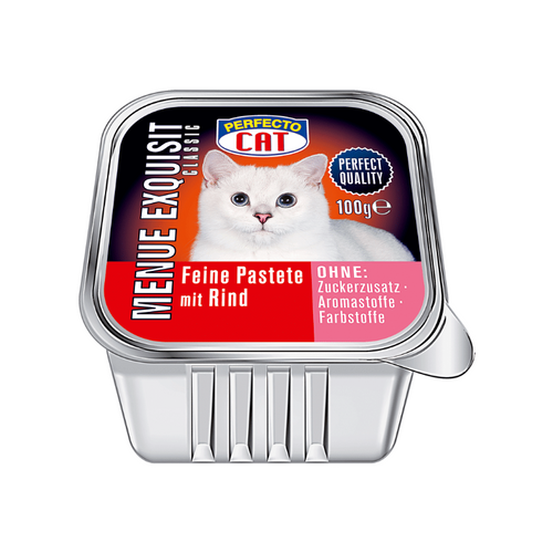 Perfecto Cat - пастет за котки с говеждо месо - 6 броя x 100 гр.