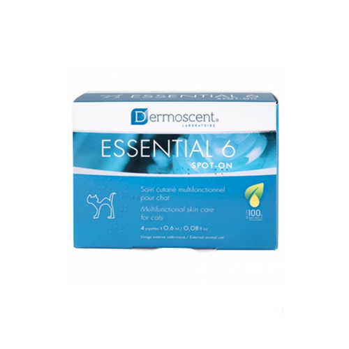 Dermoscent Essential 6 Spot-on - пипети за котки за хубава козина - 4 броя в опаковка