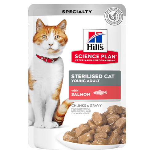 Hill’s - паучове за кастрирани котки със сьомга - 6 броя x 85 гр.
