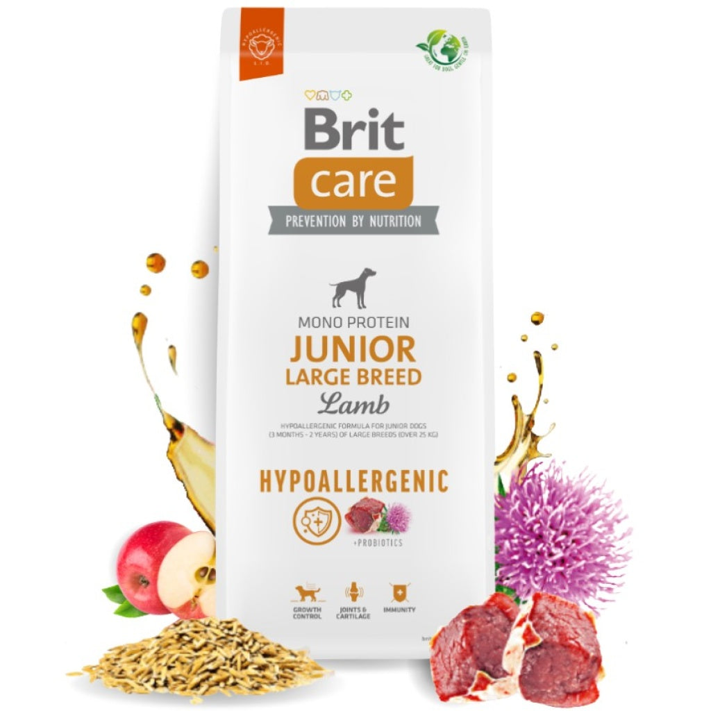 Brit Care - суха храна за подрастващи кучета от големите породи с агнешко месо и бял трън
