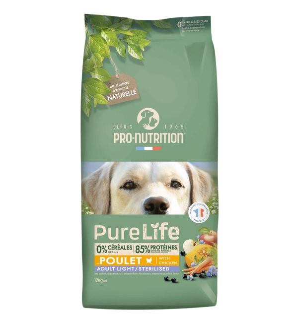 Pure Life  - суха храна за кастрирани кучета и контрол на теглото - 12 кг.