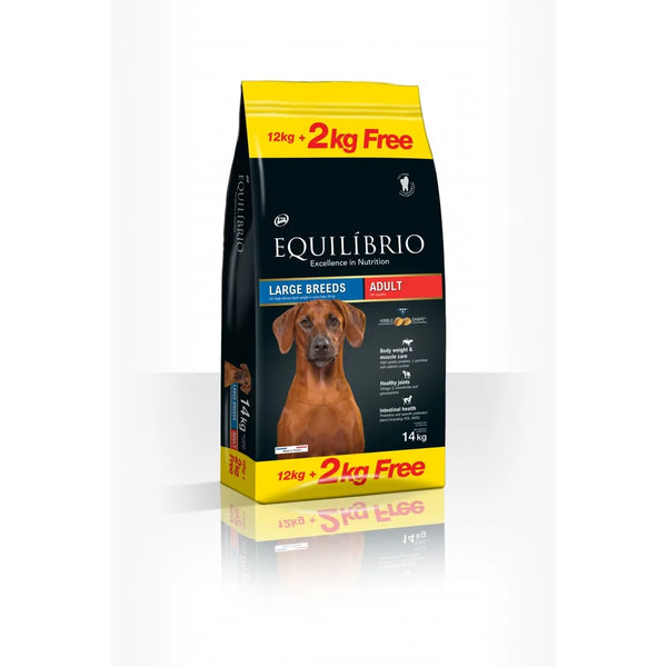 Equilibrio - суха храна за кучета от едри породи - 12 + 2 кг.