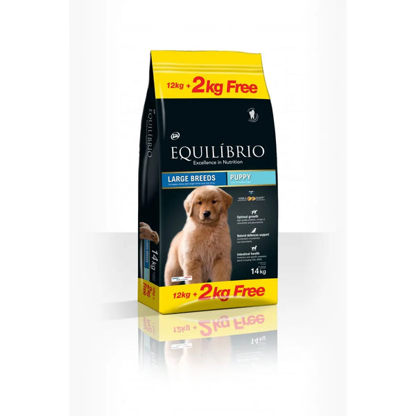 Equilibrio - суха храна за подрастващи кучета от едри породи - 12 + 2 кг.