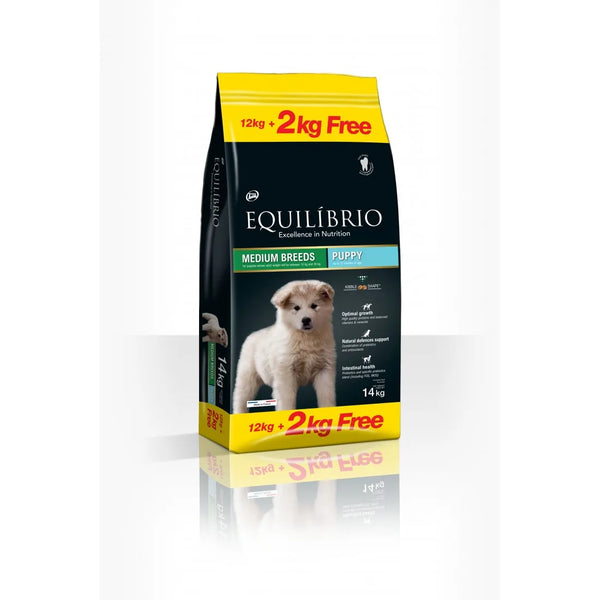 Equilibrio - суха храна за подрастващи кучета от средни породи - 12 + 2 кг.