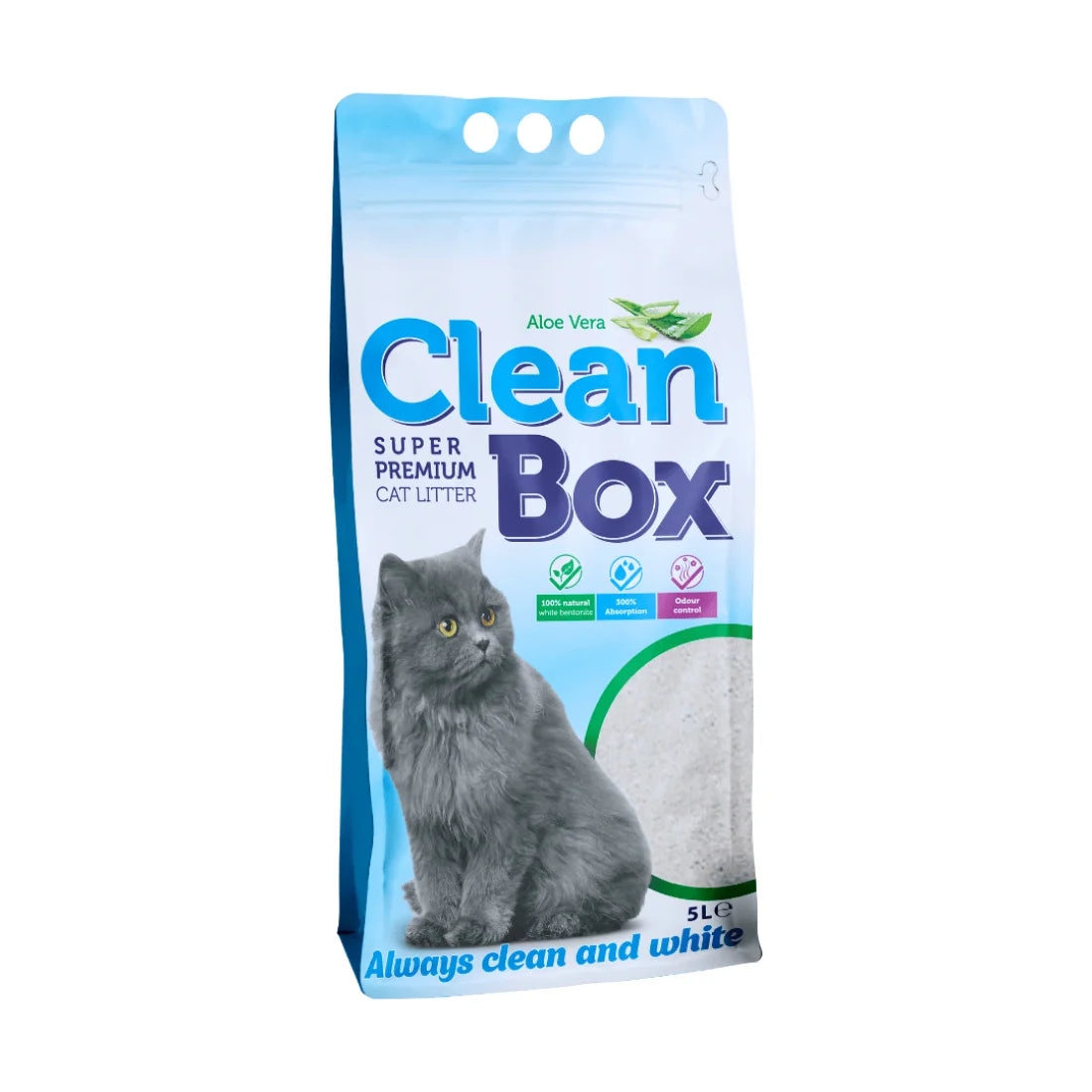 Clean Box - котешка постелка пясък за котки с алое вера - 5 л.