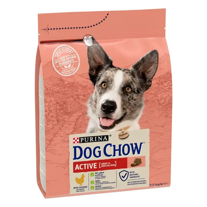 Purina Dog Chow Adult - Суха храна за активни кучета с пиле - 2.5 кг.