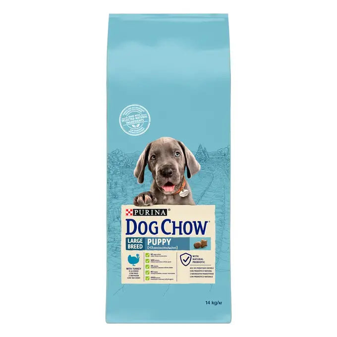 Purina Dog Chow Puppy - Суха храна за подрастващи кучета от едри породи с пуйка - 14 кг.