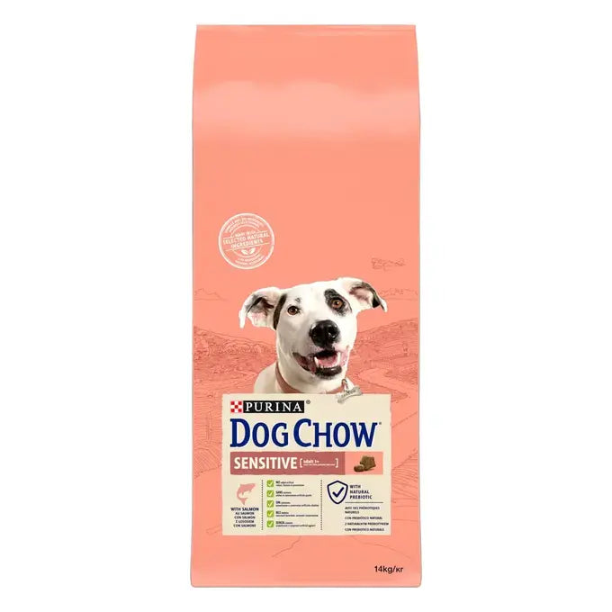 Purina Dog Chow Sensitive Adult - Суха храна за кучета със сьомга - 14 кг.