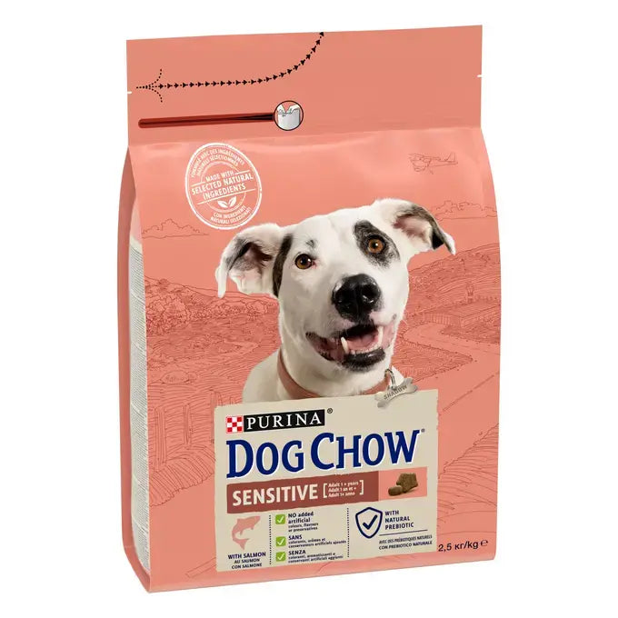 Purina Dog Chow Sensitive Adult - Суха храна за кучета със сьомга - 2.5 кг.
