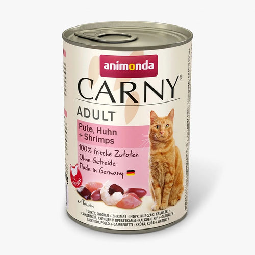Carny Adult - консервирана храна за котки с пуйка, пиле и скариди -  6 броя х 400 гр.