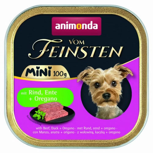 Vom Feinsten Mini Dog - пастет за кучета от дребни породи с говеждо, патешко и риган - 6 броя х 100 гр.