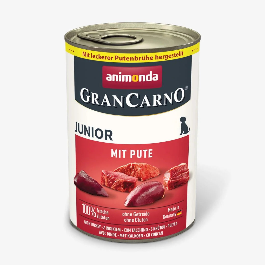 GranCarno Junior - консервирана храна за подрастващи кучета с пуешко - 6 броя х 400 гр.