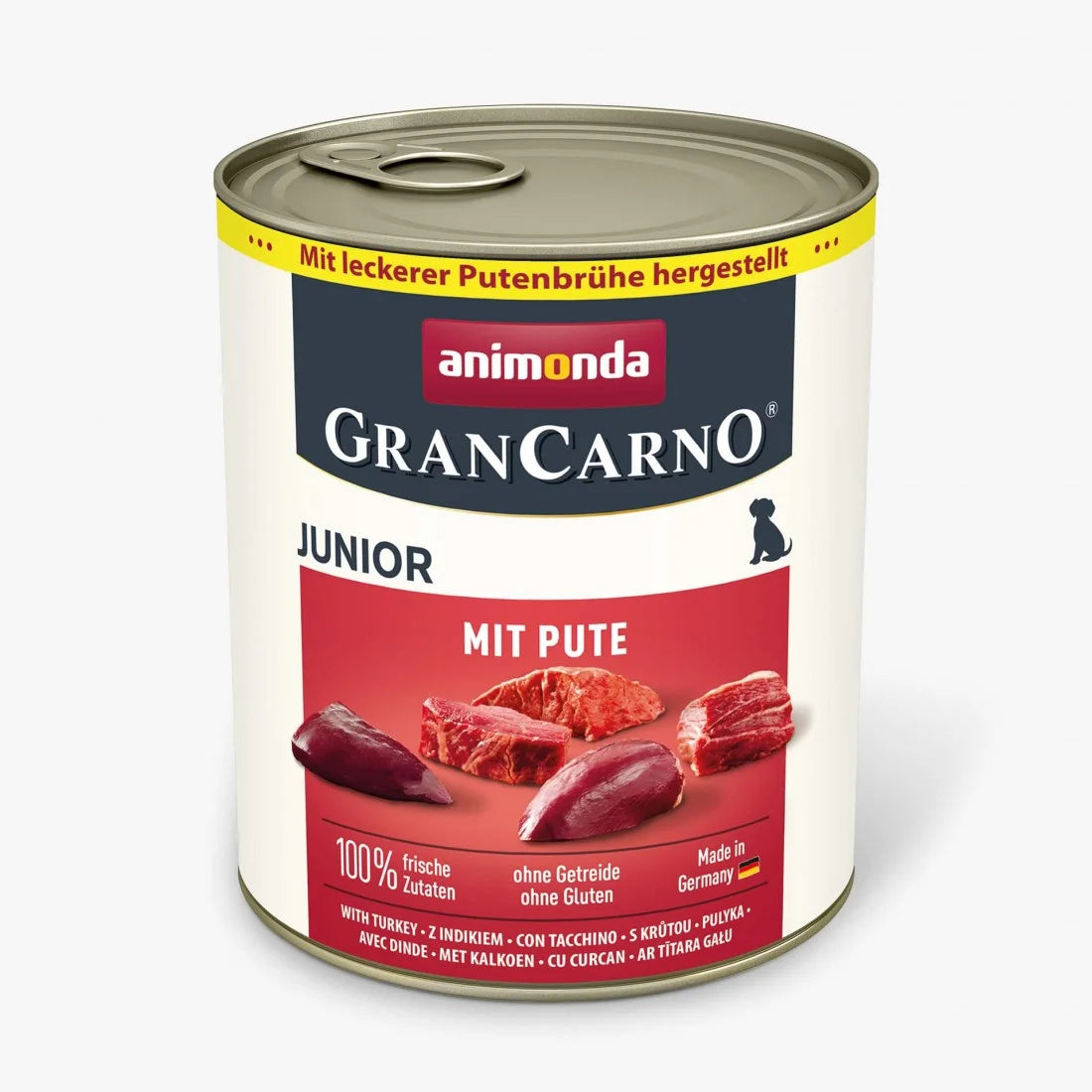GranCarno Junior - консервирана храна за подрастващи кучета с пуешко - 6 броя х 800 гр.