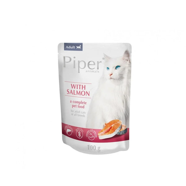 Piper Cat - пауч за котки със сьомга - 6 броя х 100 гр.