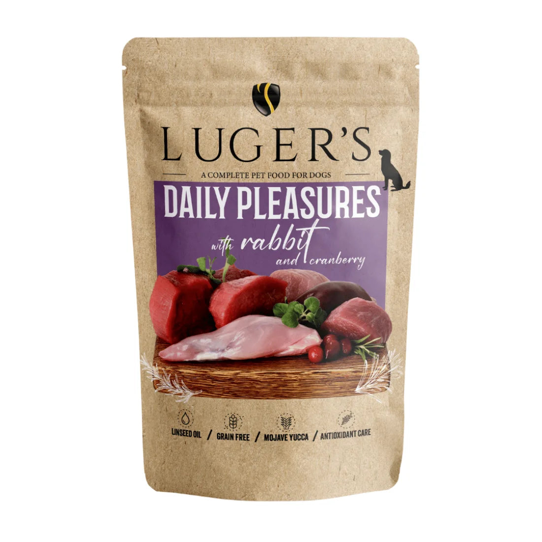 Luger`s Dog Adult - пауч със заешко и червени боровинки - 6 броя x 500 гр.