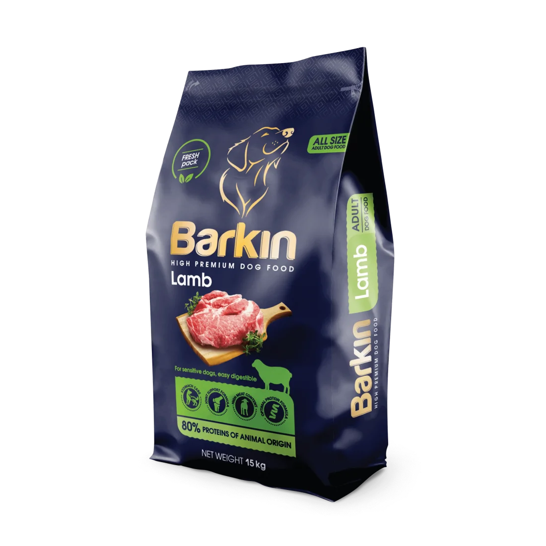 Barkin High Premium - суха храна за кучета с агне - 15 кг.