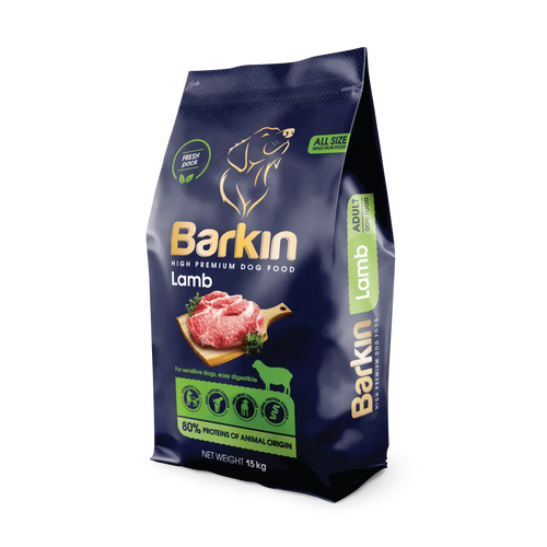 Barkin High Premium - суха храна за кучета с агне - 15 кг.