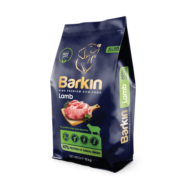 Barkin High Premium - суха храна за кучета с агне - 15 кг.