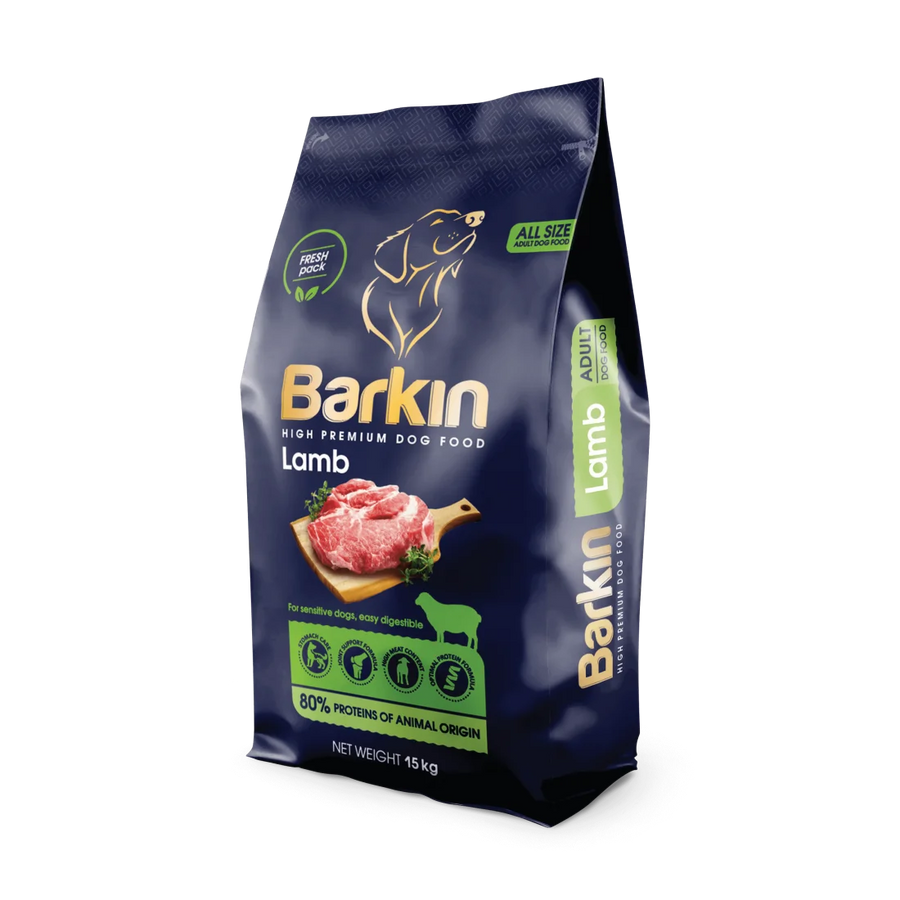 Barkin High Premium - суха храна за кучета с агне - 15 кг.