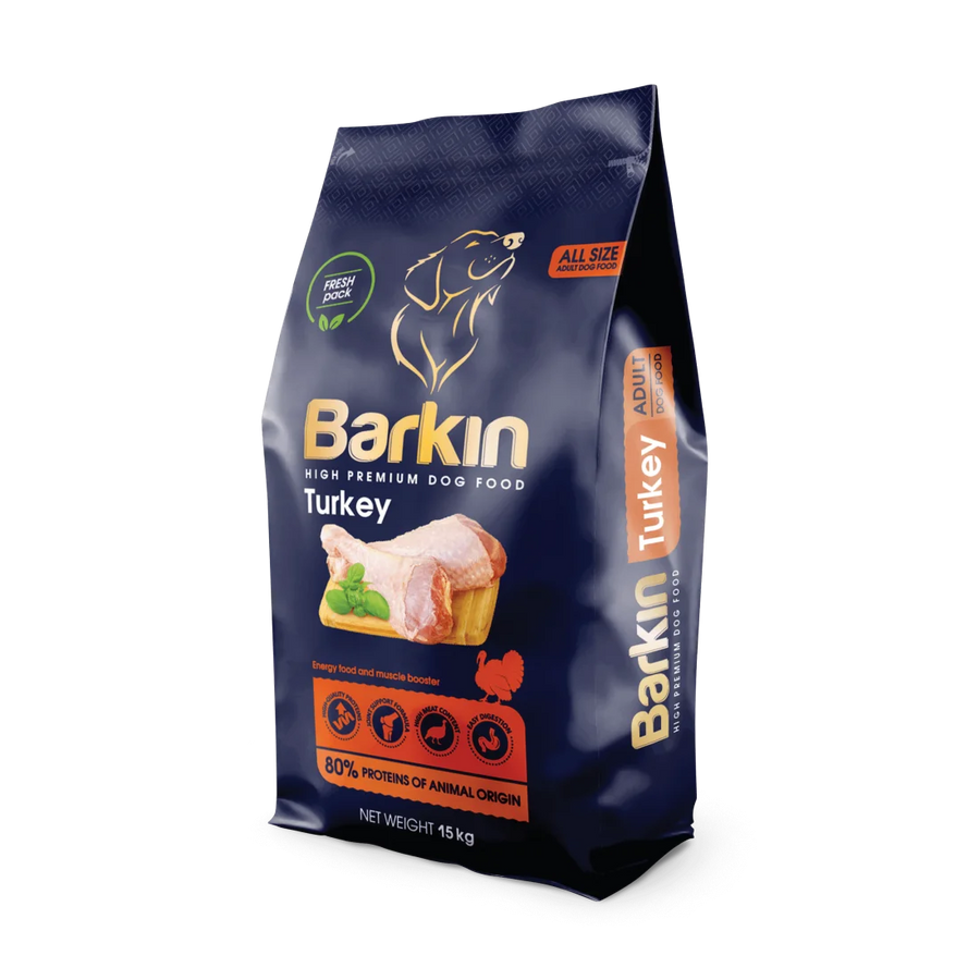 Barkin High Premium Energy - суха храна за кучета с пуйка - 15 кг.