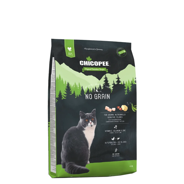 Chicopee Holistic No Grain - суха храна за котки с чувствителен стомах - 8 кг.