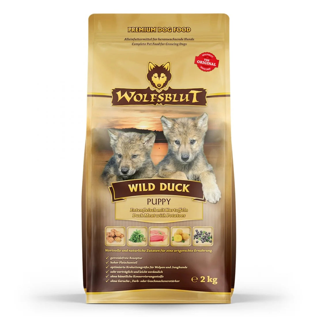 Wolfsblut - суха храна за подрастващи кученца с дива патица и картофи