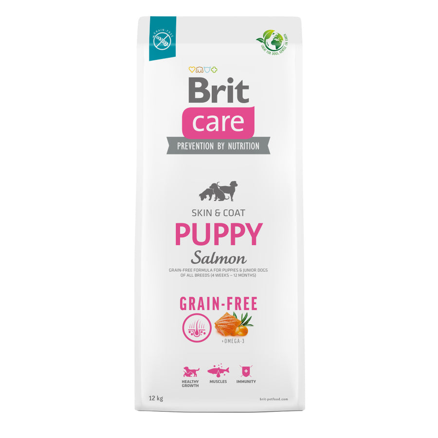 Brit Care - храна за подрастващи кучета без зърнени култури със сьомга